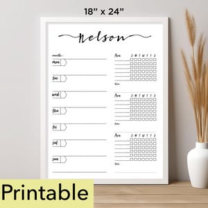 2025 Calendar Printable | 18 x 24 Vertical Whiteboard | Homeschool Calendar | Wall Calendar PDF | Digital Download | Monthly Planner - 18102