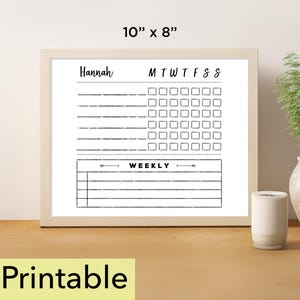 Chore Chart Printable | 10 x 8 chore chart | Whiteboard - 820