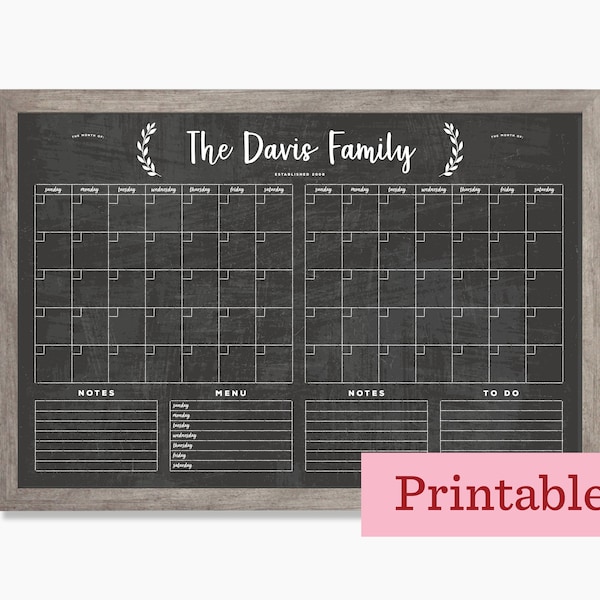 Chalkboard Calendars - Etsy