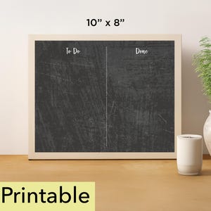To Do and Done Printable | 10 x 8 chore chart | Chalkboard - 823