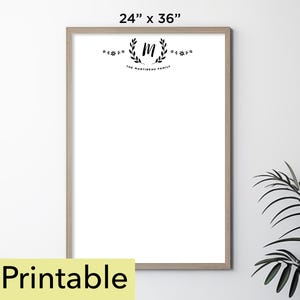 2025 Calendar Printable | 24 x 36 Vertical Memo Board | Homeschool Whiteboard | Wall Calendar PDF | Yearly Calendar | Monthly Planner -24218