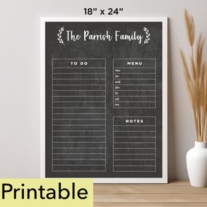 2025 Calendar Printable | 18 x 24 Vertical Chalkboard | Homeschool Calendar | Wall Calendar PDF |  Yearly Calendar | Monthly Planner - 18108
