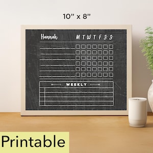 Chore Chart Printable | 10 x 8 chore chart | Chalkboard - 820