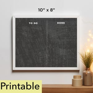 To Do and Done Printable | 10 x 8 chore chart | Chalkboard - 825