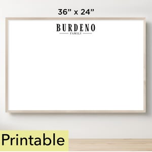 2025 Calendar Printable | 36 x 24 Horizontal Whiteboard | Homeschool Calendar | Wall Calendar PDF | Digital Download | Monthly Planner-24113