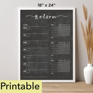 2025 Calendar Printable | 18 x 24 Vertical Chalkboard | Homeschool Calendar | Wall Calendar PDF | Digital Download | Monthly Planner - 18102