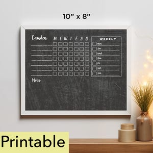 Weekly Chore Chart with Notes | 10 x 8 chore chart | Chalkboard - 818