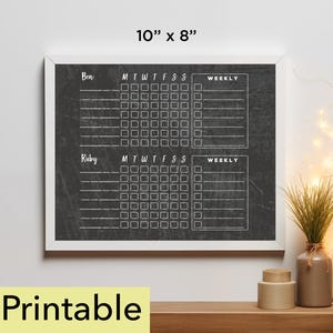 Chore Chart Printable | 10 x 8 weekly chore chart | Chalkboard - 816
