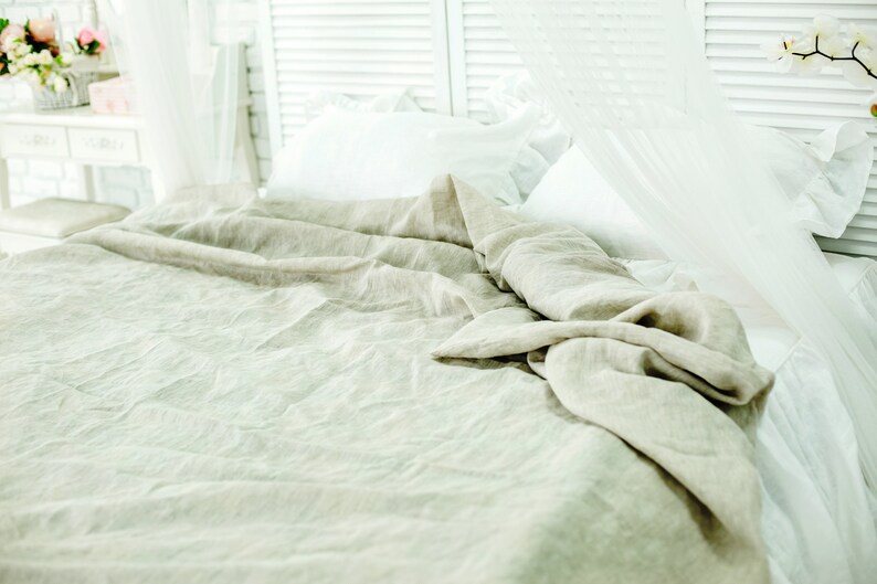 queen bedding bedding organic king sheet eco friendly Linen flat sheet softened White sheet Stone woshed