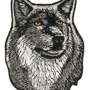 2,7 x 3,7 inch. Wolf dierentattoo opnaaibare opstrijkpatronen vest met geborduurde appliqué