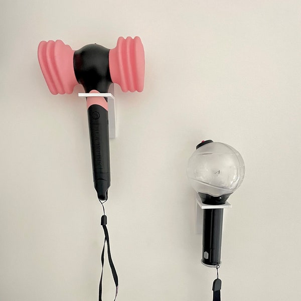 KPOP Light Stick Wall Mount Holder Display (Command Strip Mounting Included)