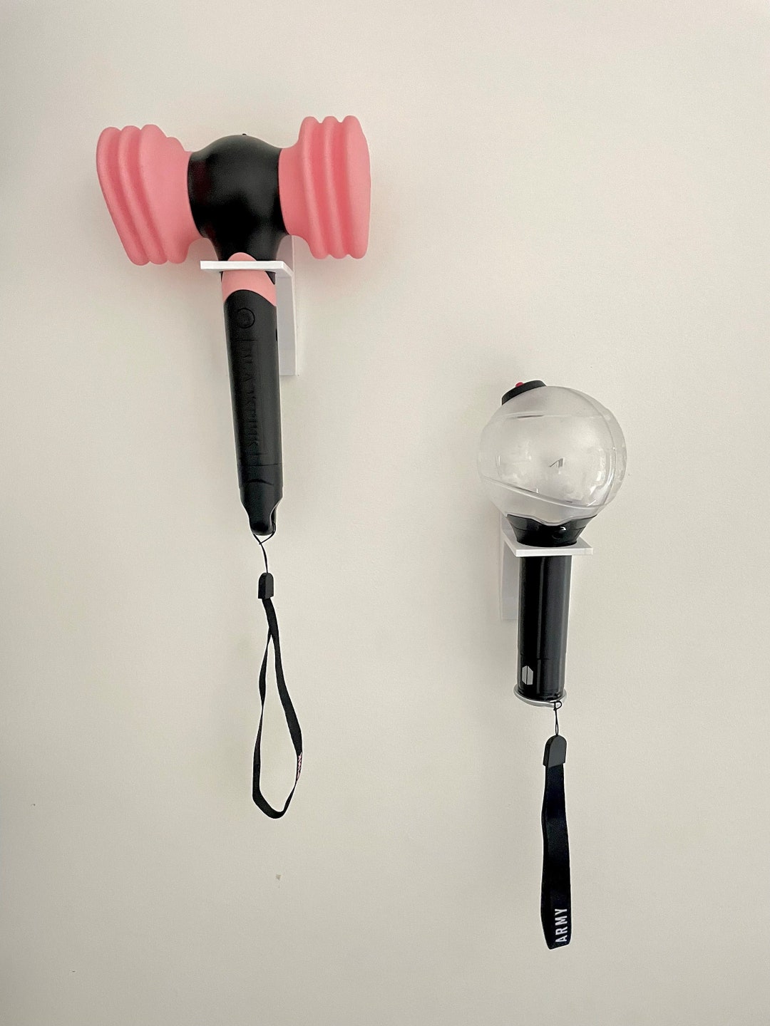 KPOP Light Stick Wall Mount Holder Display command Strip Mounting