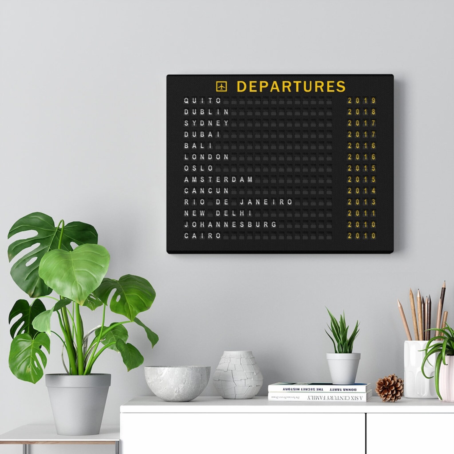 Customized Departures Travel Board Canvas Gift for Travelers Etsy