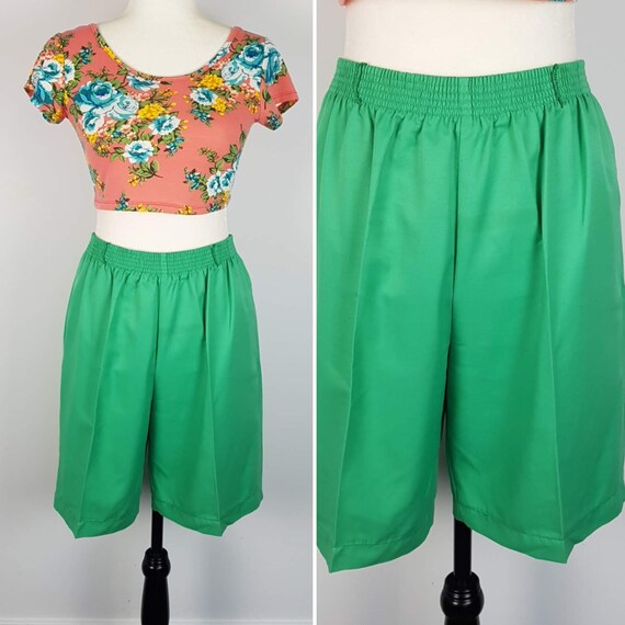 green high waisted shorts