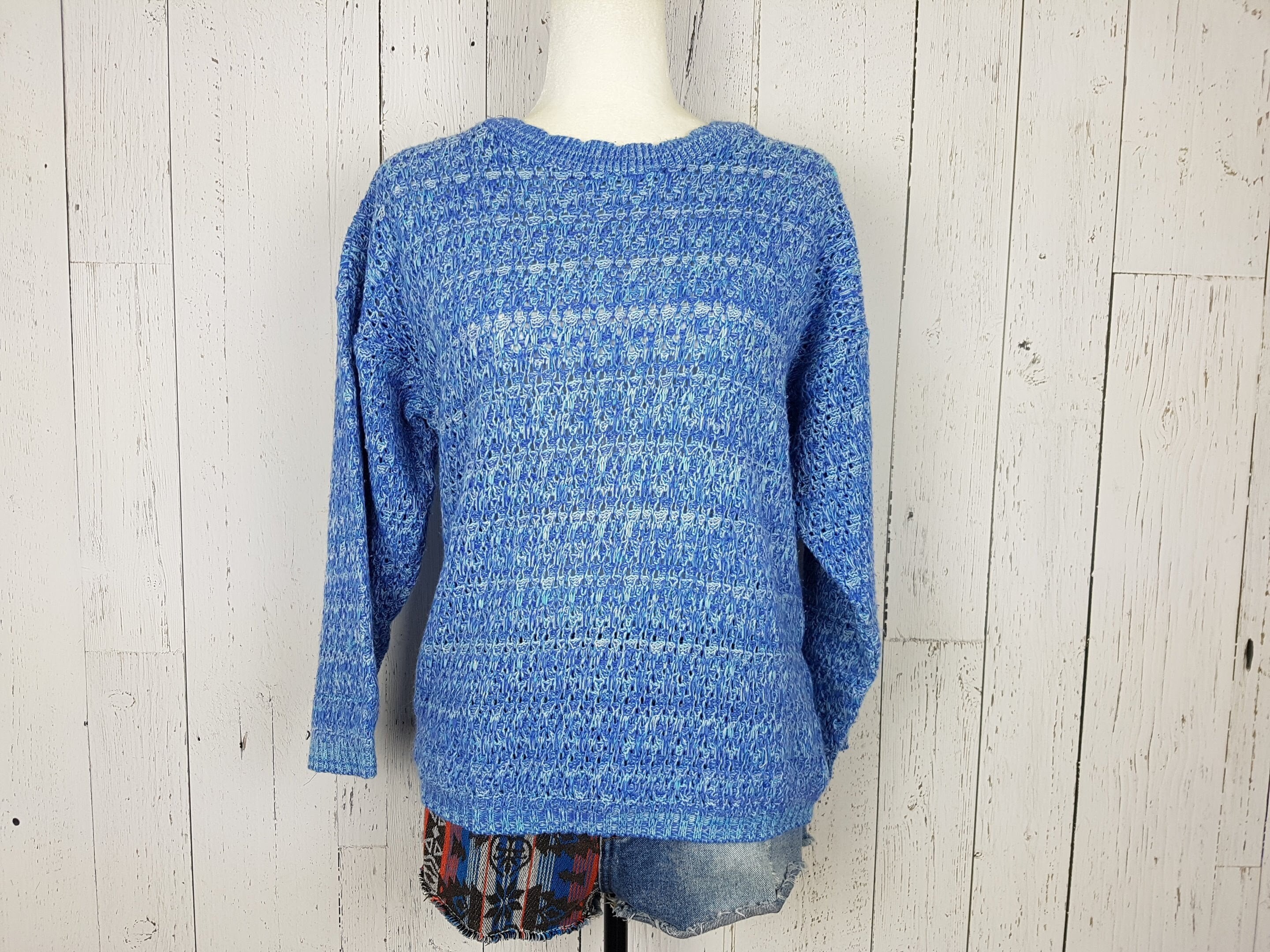 Vintage 80s Periwinkle Blue Sweater 