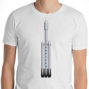 Mens SpaceX Shirt Falcon Heavy T-Shirt Rocket Tee