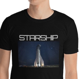 Mens SpaceX Shirt Starship MK1  Space Rocket Ship Short-Sleeve T-Shirt Boca Chica