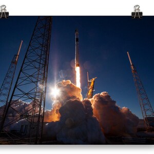 Raum X Falcon 9 Block 5 Rakete Startrampe Posterdruck