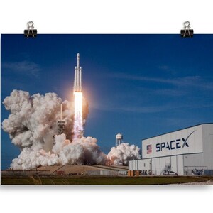 SpaceX Falcon Heavy Cape Canaveral Florida Rocket Launch Poster