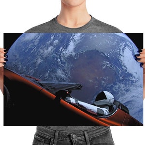 SpaceX Tesla Spaceman Roadster Poster *Starman* Kunst Wanddruck