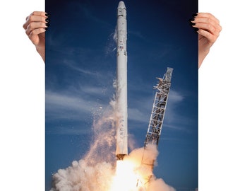 SpaceX Falcon 9 Rocket Launch Poster Art Print