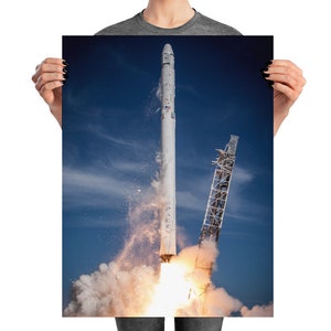 SpaceX Falcon 9 Rocket Launch Poster Art Print