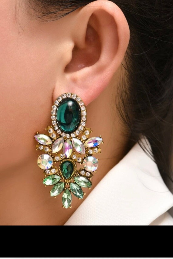 Big green hotsell earrings