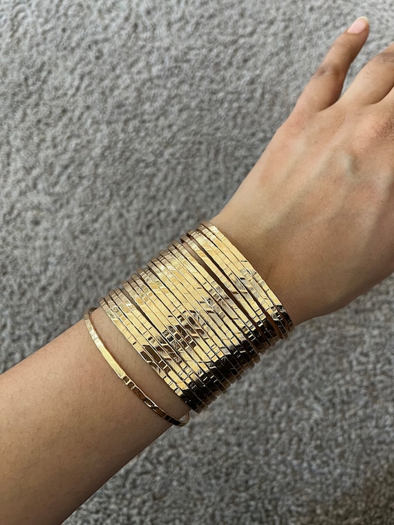 Gold Cuff Bracelet Multilayer Bangles Layered Big Costume 