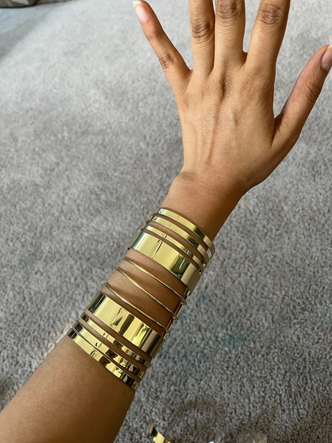 Huge Wide Gold Cuff Bracelet Chunky Bangle Arm Cuff Costume Etsy