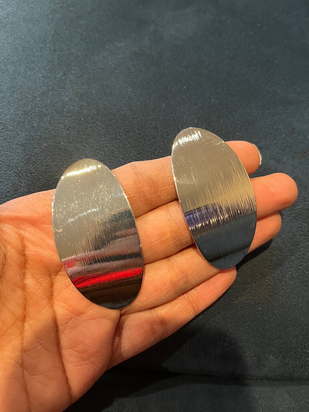 Big Silver Stud Earrings , Silver Statement Bold Studs Large , Silver