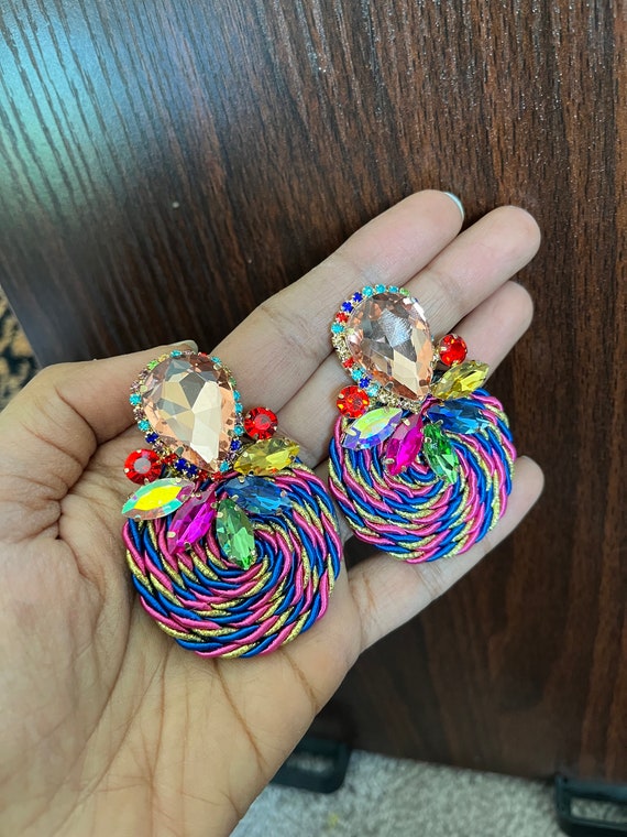 Big on sale colorful earrings