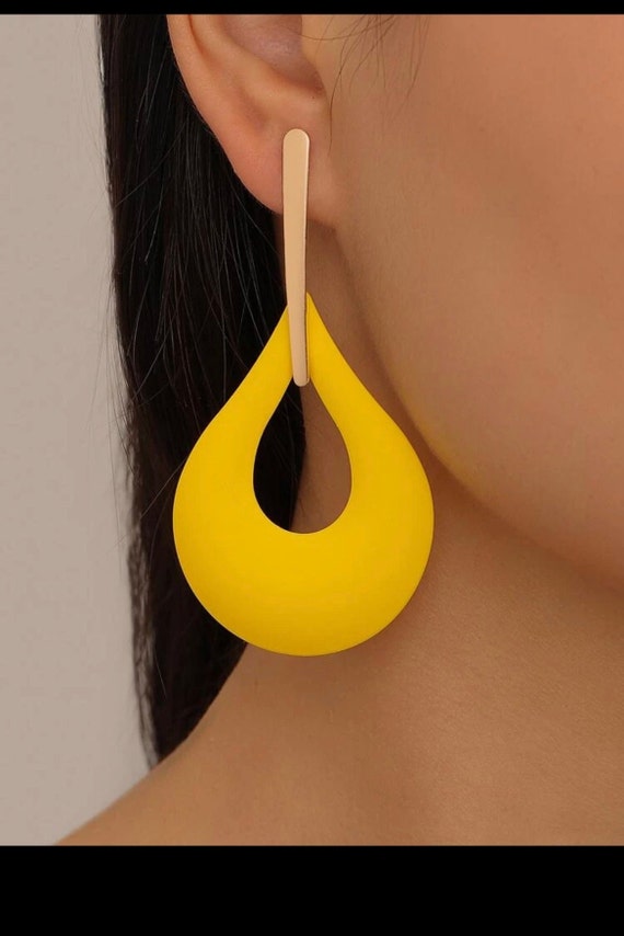 Etsy yellow earrings sale