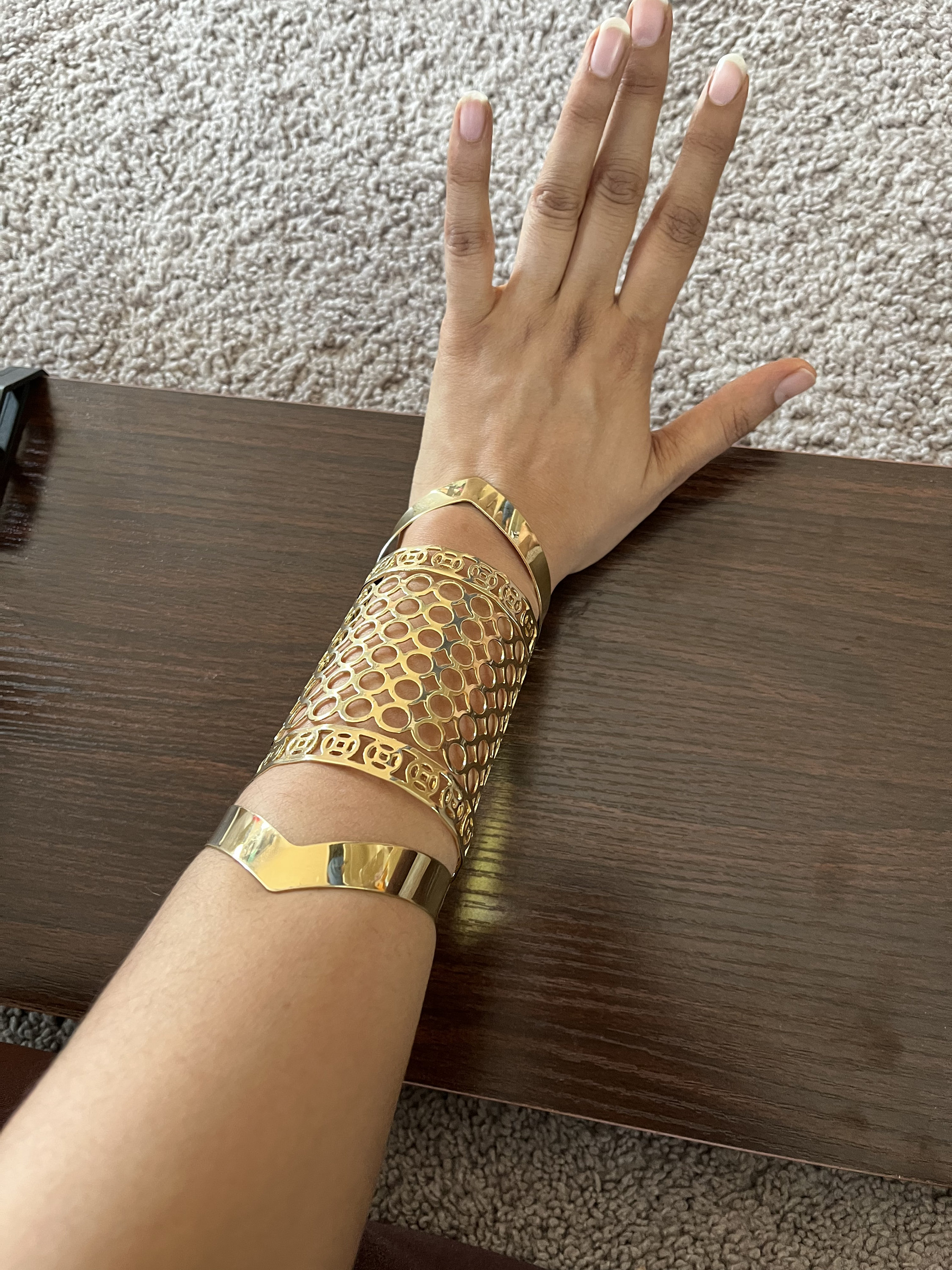 Huge Wide Gold Cuff Bracelet Chunky Bangle Arm Cuff Costume Etsy