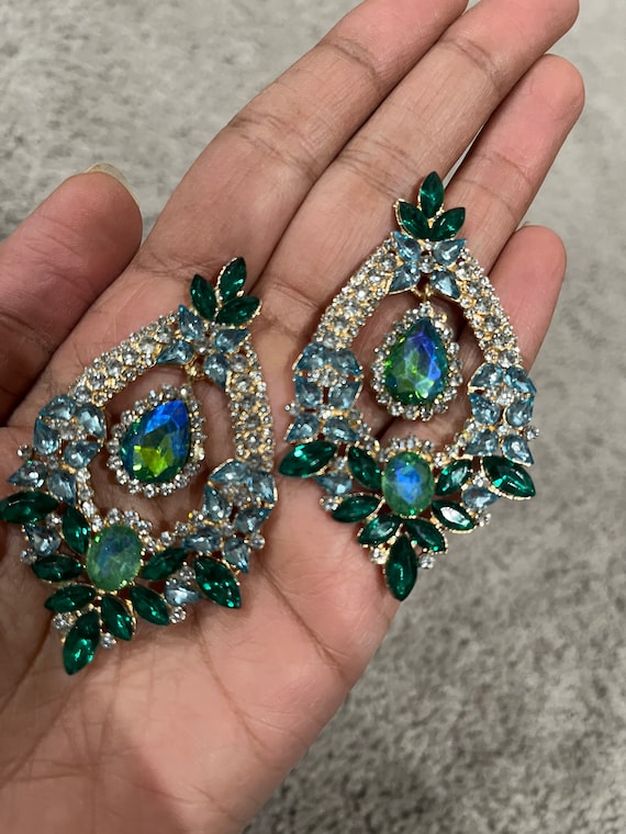 Handmade Boho Style Blue Butterfly Hoop Earrings, Unique Jewelry for N –  Silk Butterflies