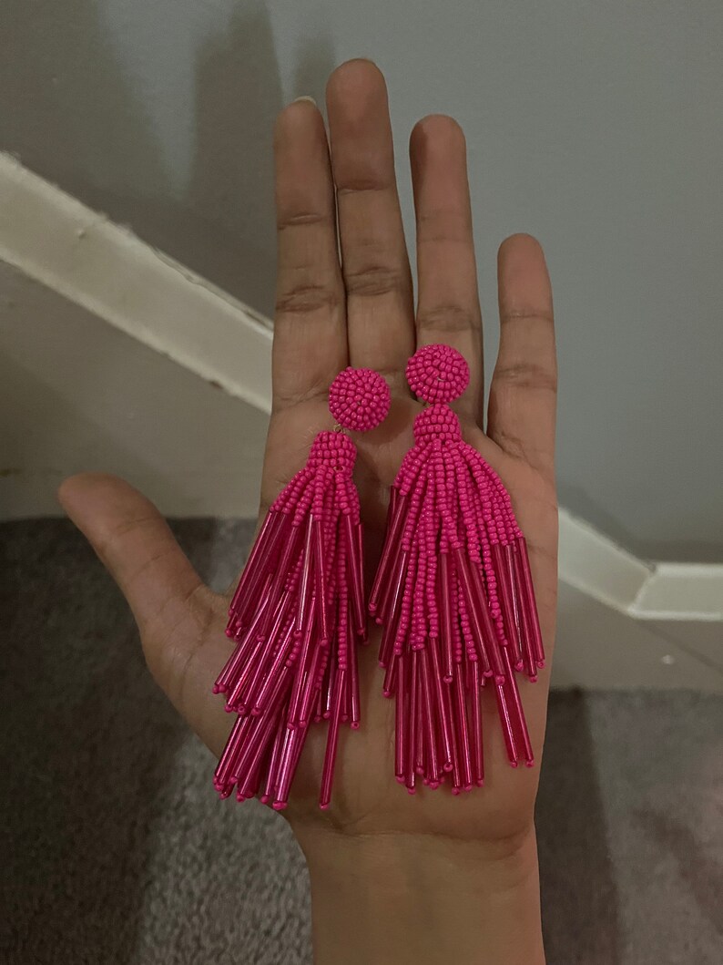 4.25 Inch Long Fuchsia Hot Pink Tassel Fringe Chandelier Etsy