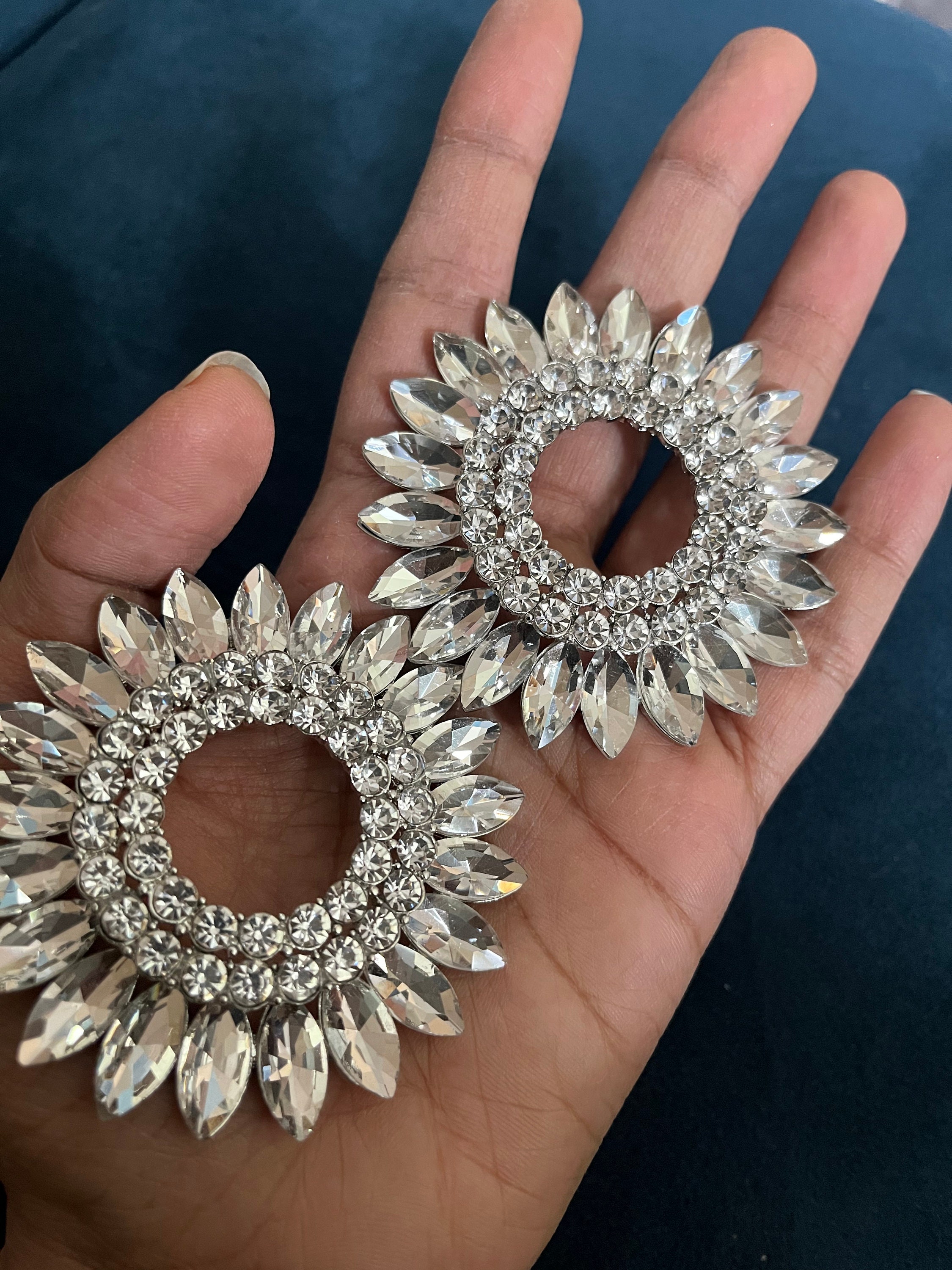 Big circle deals diamond earrings
