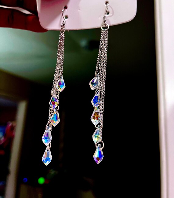 Aurora borealis shop earrings chandelier