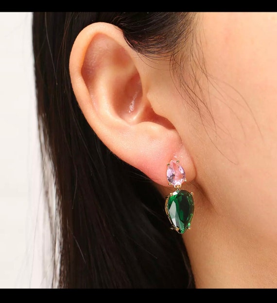 1.0tcw Six Prong Round Emerald Stud Earrings 14K – JR Colombian Emeralds
