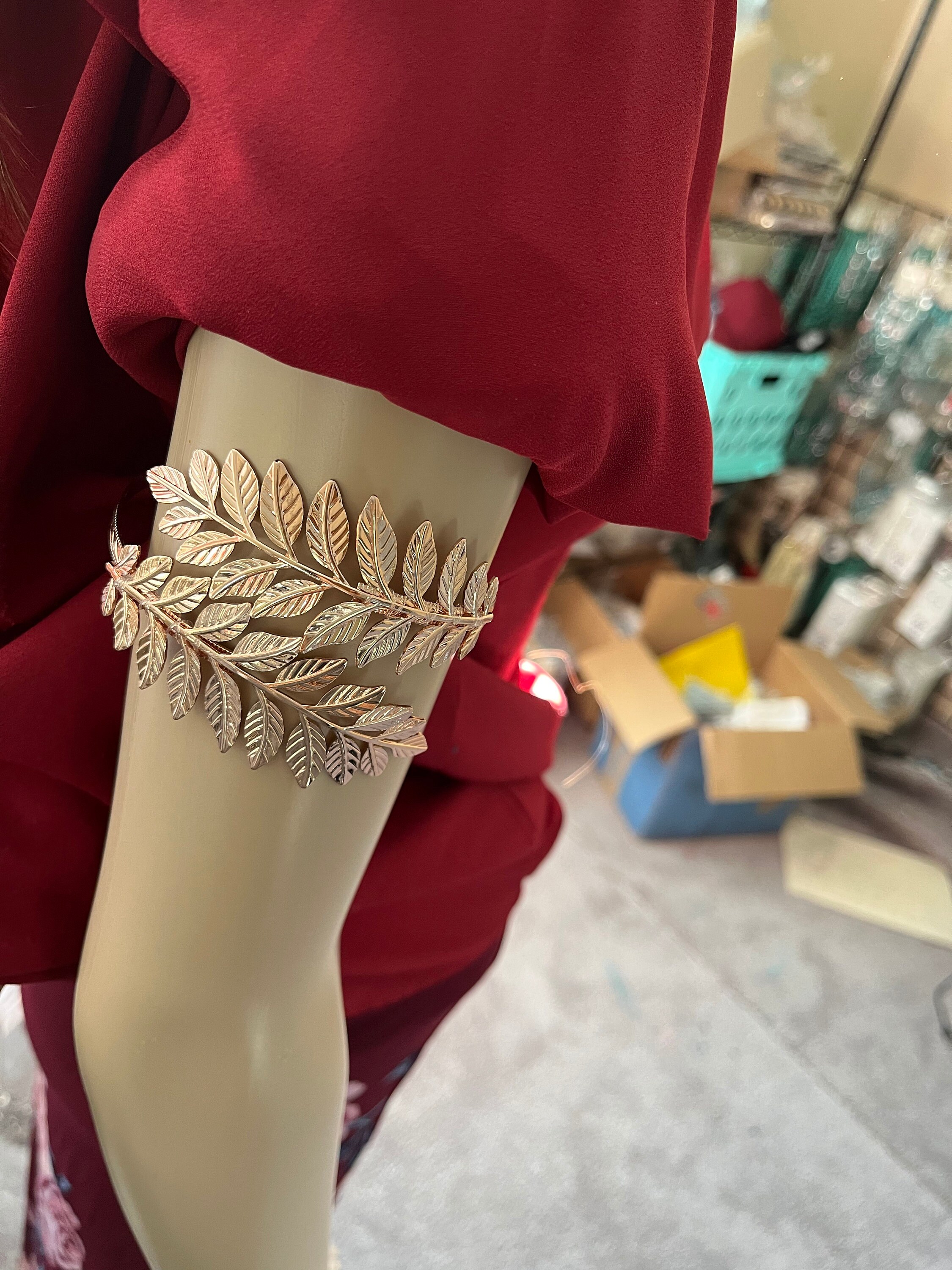 Armlet Arm Cuff Bracelet Copper Rose Gold Armband Leaf Etsy