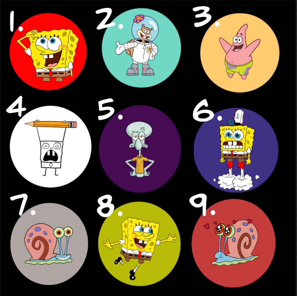SpongeBob XRay Markers Etsy