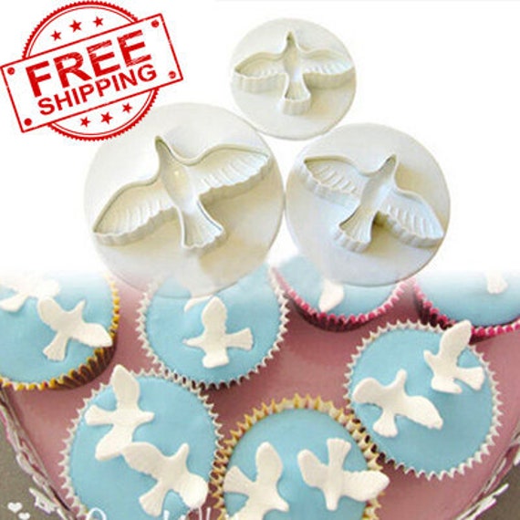 3pcs Set Bird Pattern Plastic Sugar Craft Fondant Cake Etsy