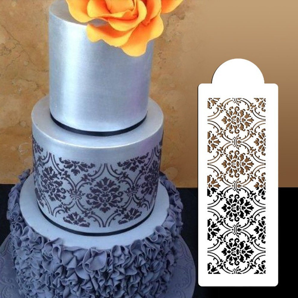 Flower Mesh Cake Stencils for Royal Icing,Cake Stencils Decorating  Buttercream,Rose Floral Cake Lace Stencil,Templates Floral Wedding Cake  Molds