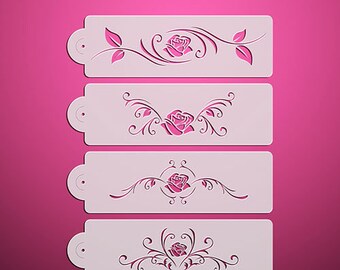 Rose Design2# Valentinstag Hochzeit Torten Schablone Set