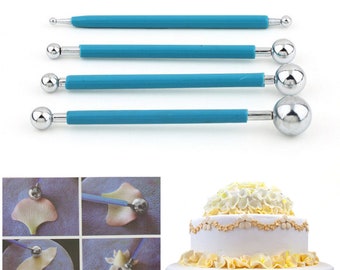 4 Pcs / Set Bâtons de billes en acier inoxydable Moule Artisanat de sucre Outil de modélisation de fondant