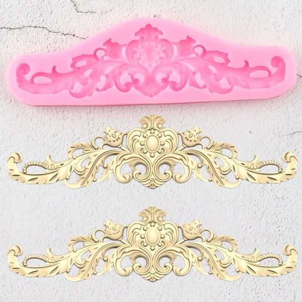 Sugarcraft Cake Border Silicone Molds Baroque Scroll Relief Cupcake Fondant Cake Decorating Tools Candy Chocolate Gumpaste Mould