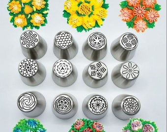 12 Teile / satz Russische Große Piping Tipps Set Backen Liefert Tulip Flower Icing