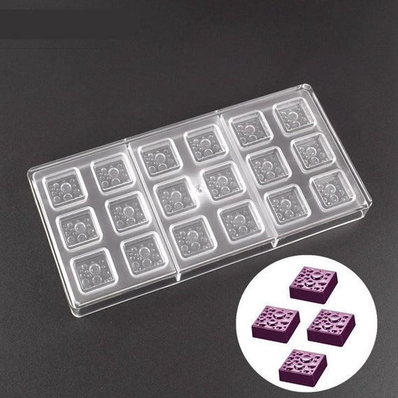 Square Water Drops Chocolate Mold Shaped Polycarbonate Chocolate Mold 3D Candy  Mold 