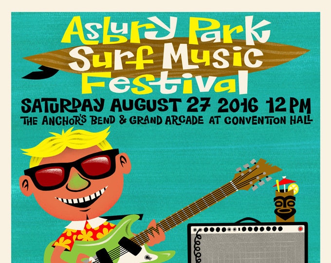 Asbury Park Surf Music Festival 2016 Poster ft. Messer Chups