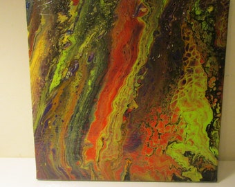 12x12 fluid painting on wrapped canvas