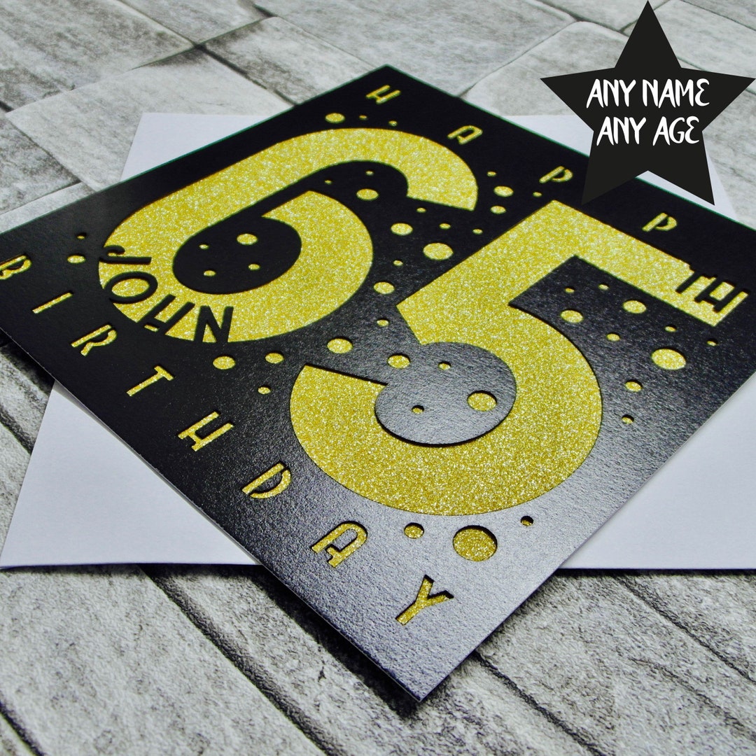 Personalised 65th Birthday Greeting Card – For Dad, Mum, Husband, Wife, Born 1960 – UK Made